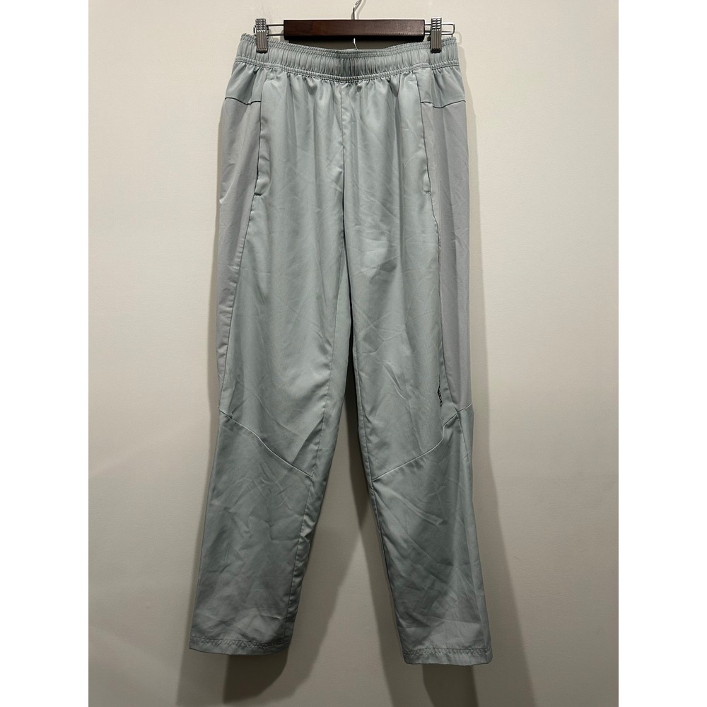 Adidas Mens Ripstop Athletic Shorts Light Blue Grey Elastic Waist Size Medium